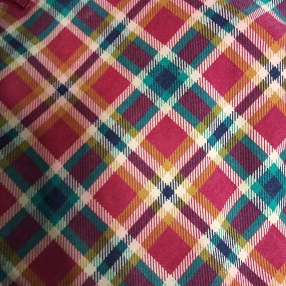 Vintage Ashley Hill Red Plaid Zip Pull Over Top Sz Large - Picture 6 of 7